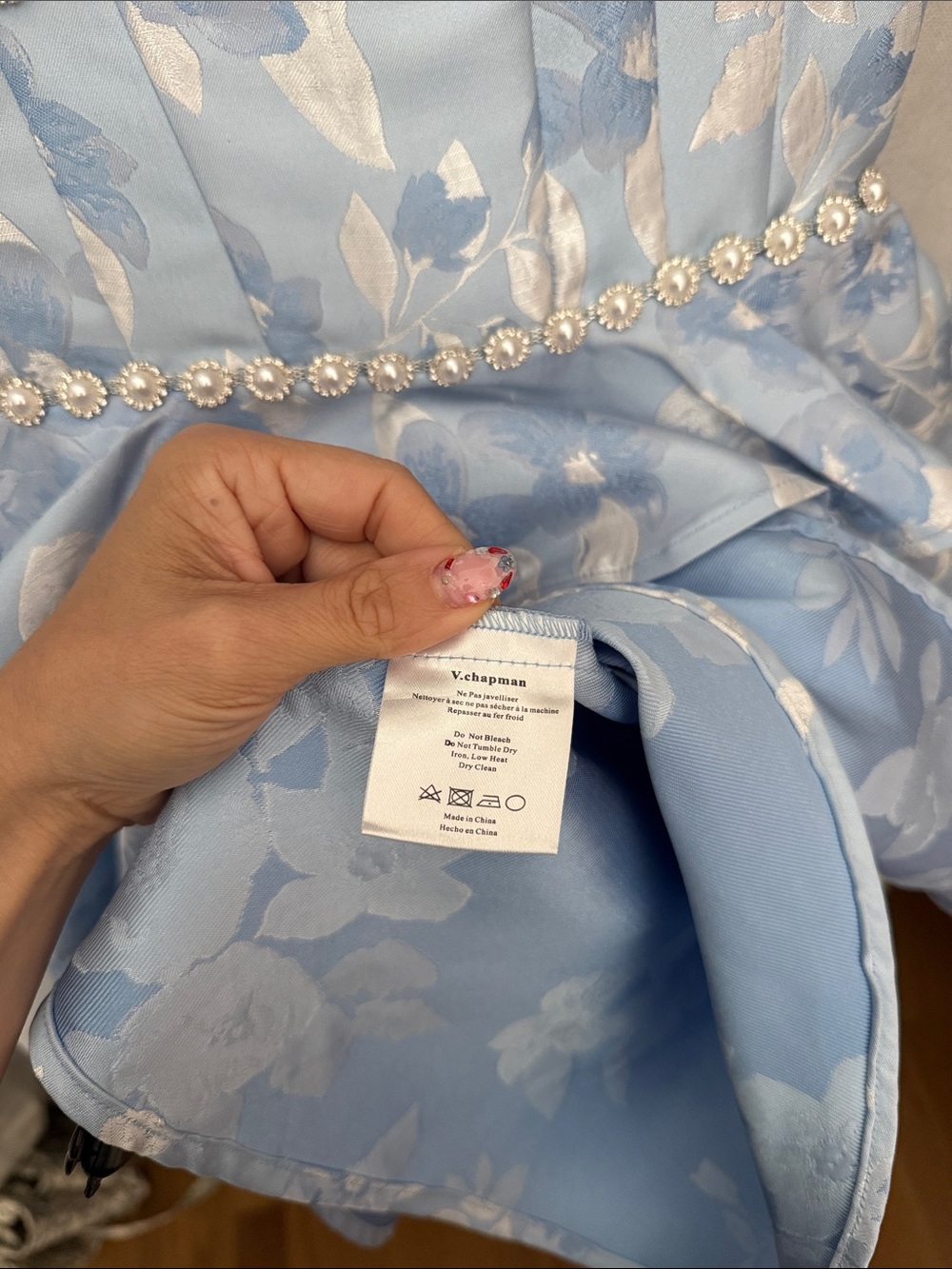 V. Chapman Luciana Tiered Mini Dress Chambray Blue Baroque NEW with tags - Picture 11 of 12